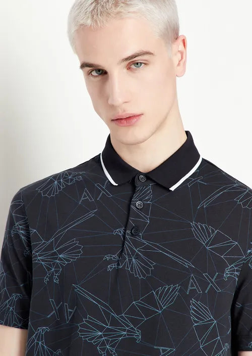 Polo in jersey di cotone blu