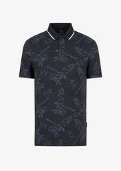 Polo in jersey di cotone blu