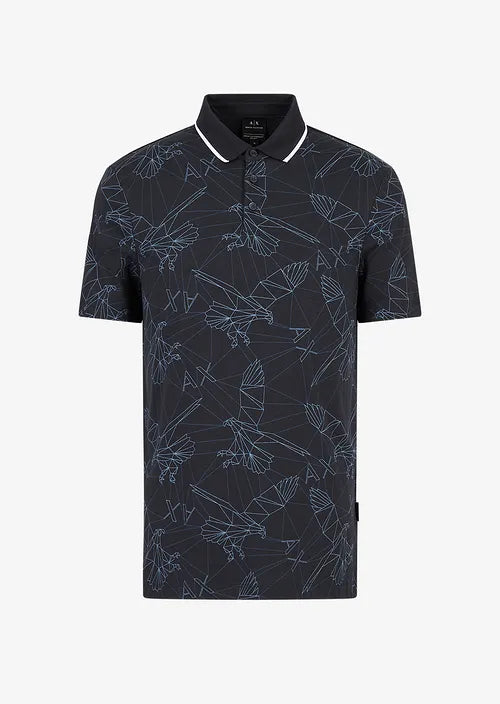 Polo in jersey di cotone blu